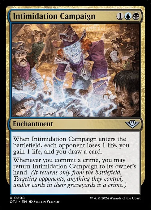 Intimidation Campaign, carta Magic di tipo Enchantment illustrata da Svetlin Velinov