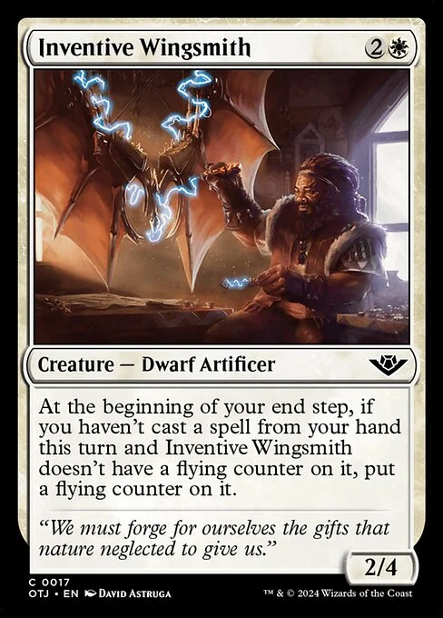 Inventive Wingsmith, carta Magic di tipo Creature — Dwarf Artificer illustrata da David Astruga