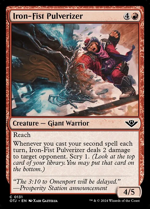 Iron-Fist Pulverizer, carta Magic di tipo Creature — Giant Warrior illustrata da Xabi Gaztelua