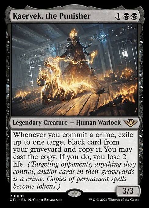 Kaervek, the Punisher, carta Magic di tipo Legendary Creature — Human Warlock illustrata da Cristi Balanescu