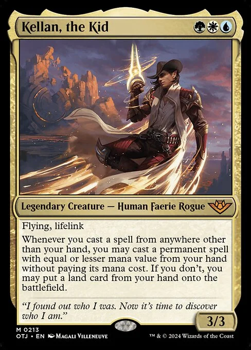Kellan, the Kid, carta Magic di tipo Legendary Creature — Human Faerie Rogue illustrata da Magali Villeneuve