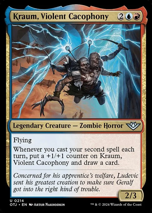 Kraum, Violent Cacophony, carta Magic di tipo Legendary Creature — Zombie Horror illustrata da Artur Nakhodkin
