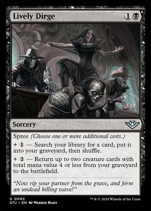 Lively Dirge, carta Magic di tipo Sorcery illustrata da Warren Mahy