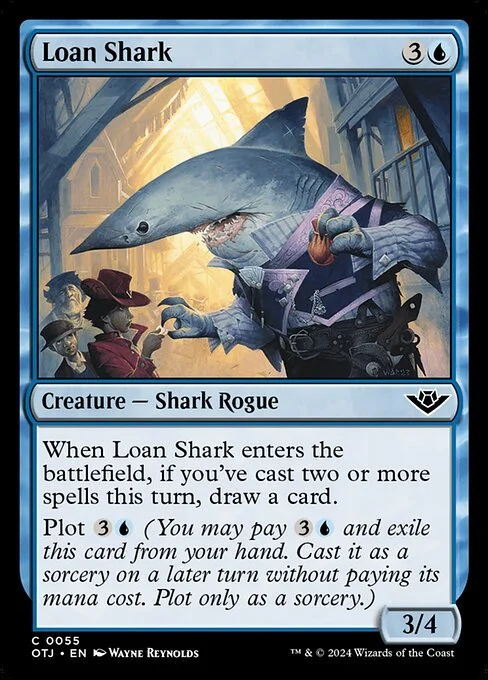 Loan Shark, carta Magic di tipo Creature — Shark Rogue illustrata da Wayne Reynolds