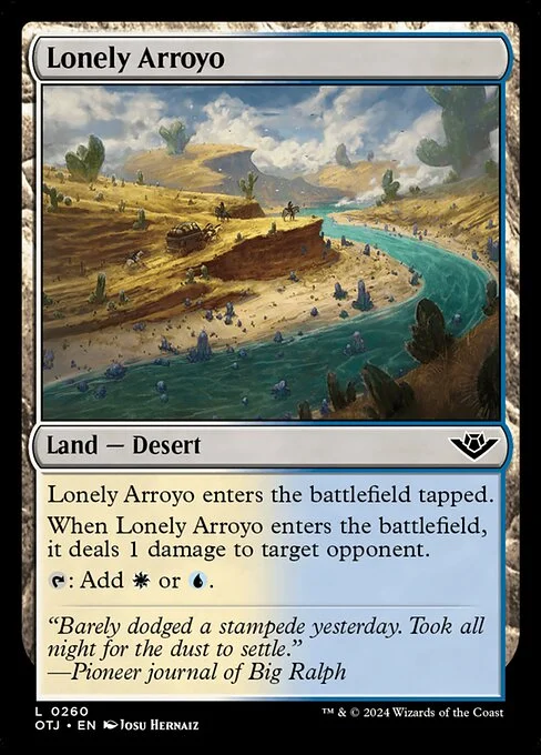 Lonely Arroyo, carta Magic di tipo Land — Desert illustrata da Josu Hernaiz