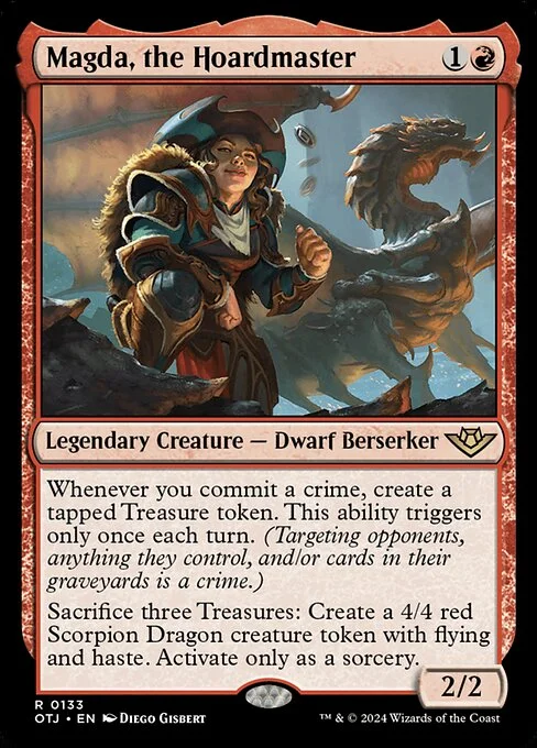 Magda, the Hoardmaster, carta Magic di tipo Legendary Creature — Dwarf Berserker illustrata da Diego Gisbert