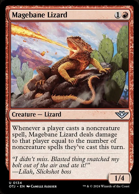 Magebane Lizard, carta Magic di tipo Creature — Lizard illustrata da Camille Alquier
