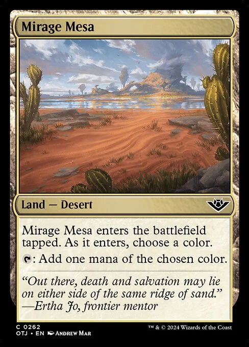 Mirage Mesa, carta Magic di tipo Land — Desert illustrata da Andrew Mar