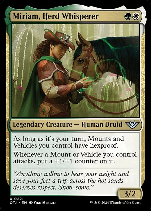 Miriam, Herd Whisperer, carta Magic di tipo Legendary Creature — Human Druid illustrata da Viko Menezes