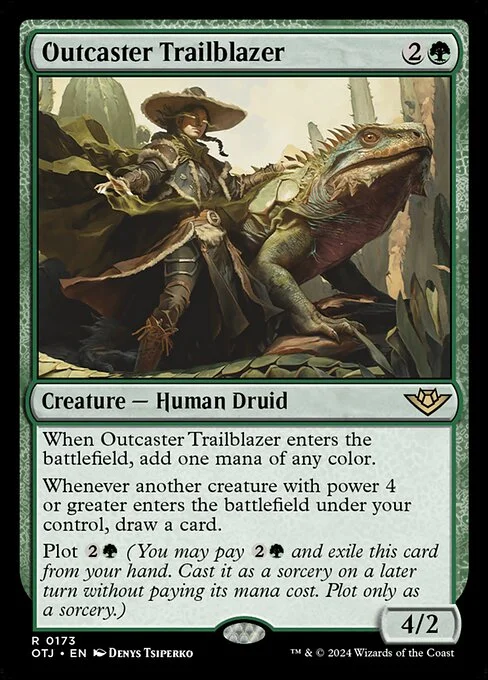 Outcaster Trailblazer, carta Magic di tipo Creature — Human Druid illustrata da Denys Tsiperko