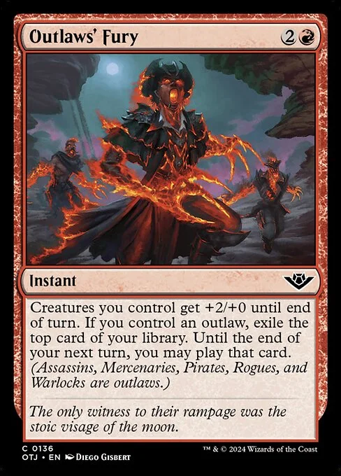 Outlaws' Fury, carta Magic di tipo Instant illustrata da Diego Gisbert