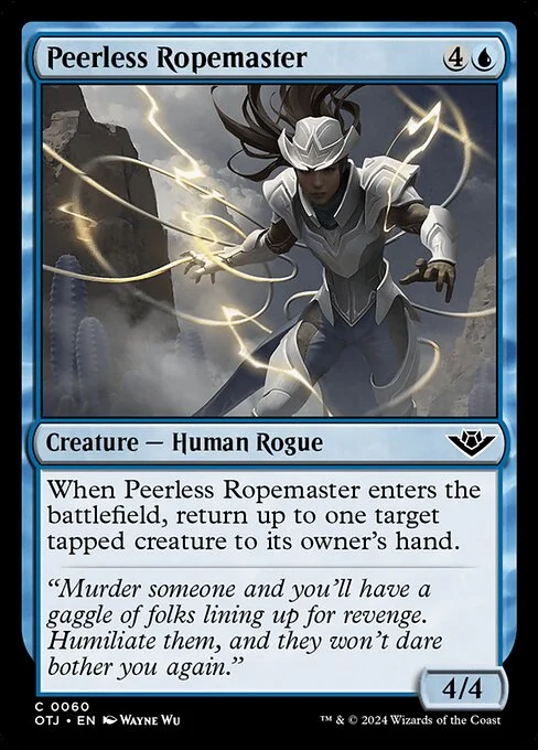 Peerless Ropemaster, carta Magic di tipo Creature — Human Rogue illustrata da Wayne Wu