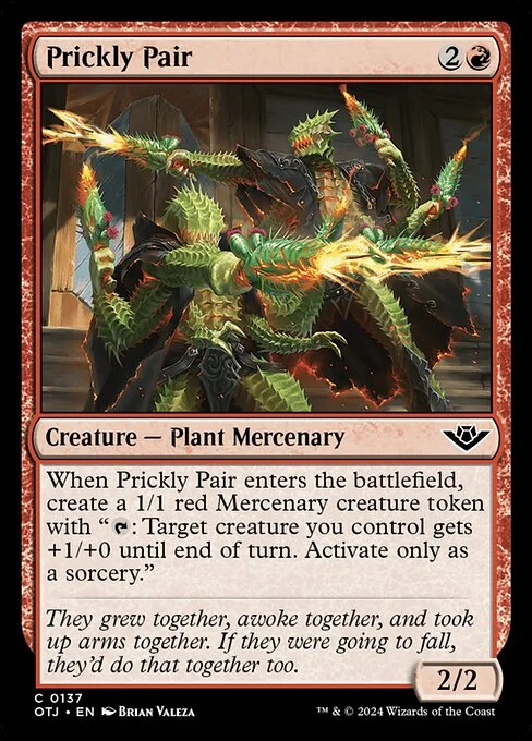Prickly Pair, carta Magic di tipo Creature — Plant Mercenary illustrata da Brian Valeza