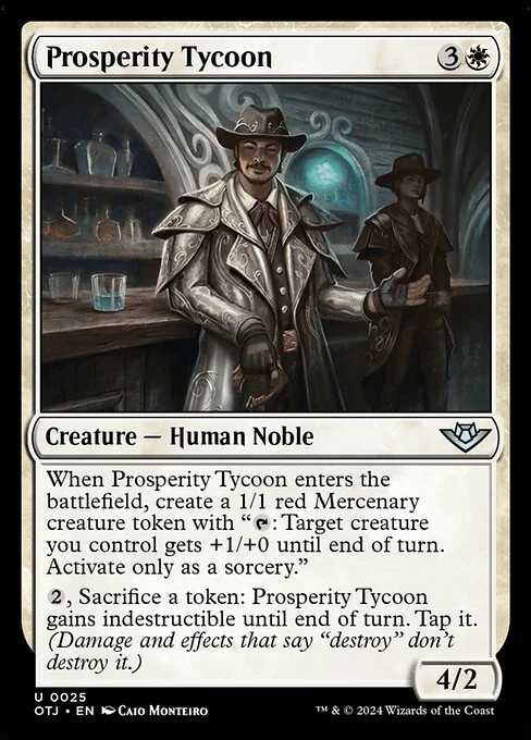 Prosperity Tycoon, carta Magic di tipo Creature — Human Noble illustrata da Caio Monteiro