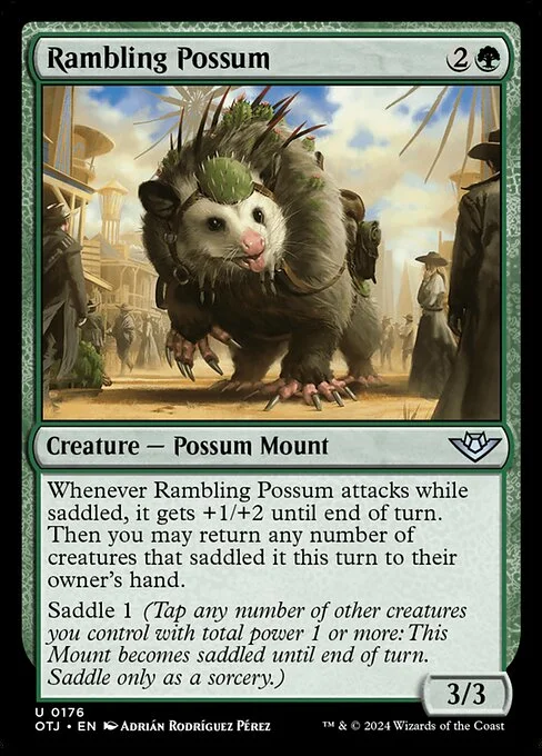 Rambling Possum, carta Magic di tipo Creature — Possum Mount illustrata da Adrián Rodríguez Pérez