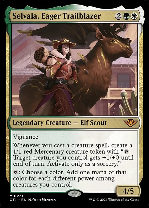 Selvala, Eager Trailblazer, carta Magic di tipo Legendary Creature — Elf Scout illustrata da Viko Menezes