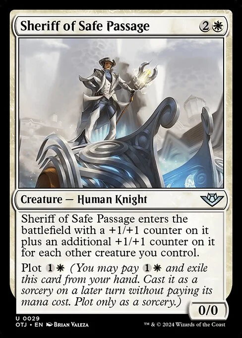 Sheriff of Safe Passage, carta Magic di tipo Creature — Human Knight illustrata da Brian Valeza