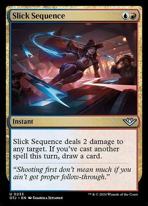 Slick Sequence, carta Magic di tipo Instant illustrata da Fajareka Setiawan