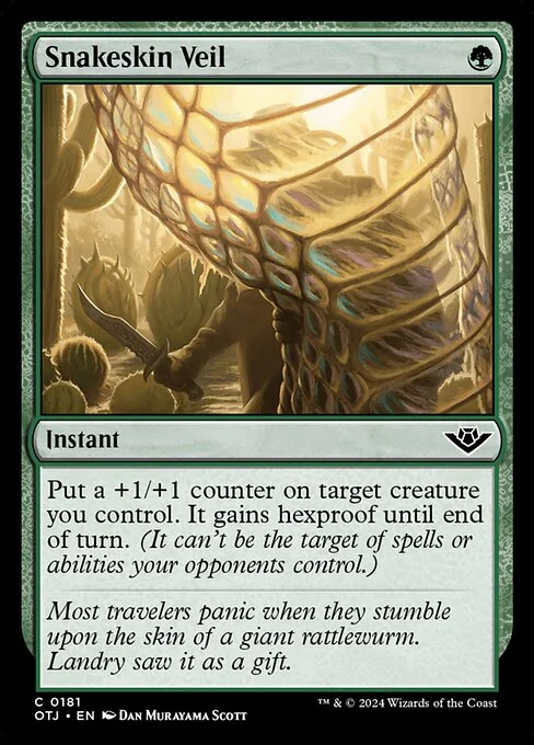 Snakeskin Veil, carta Magic di tipo Instant illustrata da Dan Murayama Scott