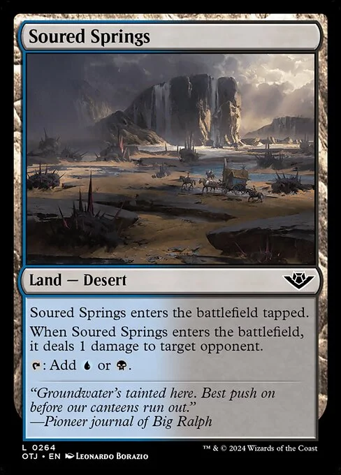 Soured Springs, carta Magic di tipo Land — Desert illustrata da Leonardo Borazio