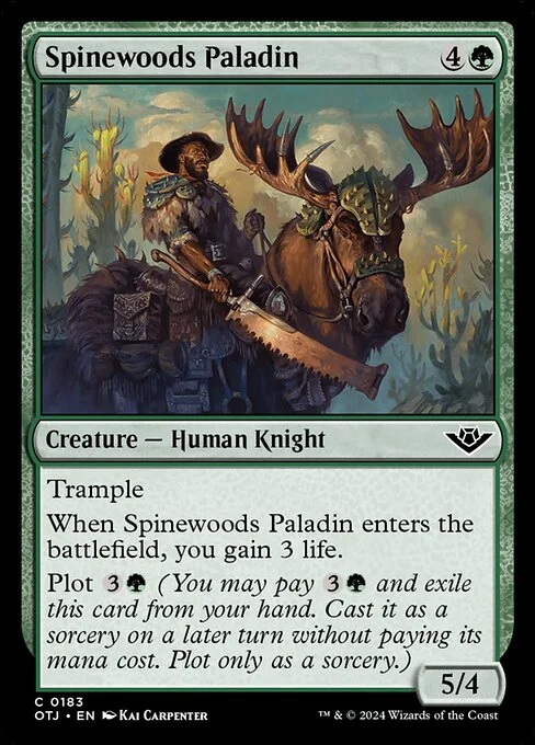 Spinewoods Paladin, carta Magic di tipo Creature — Human Knight illustrata da Kai Carpenter