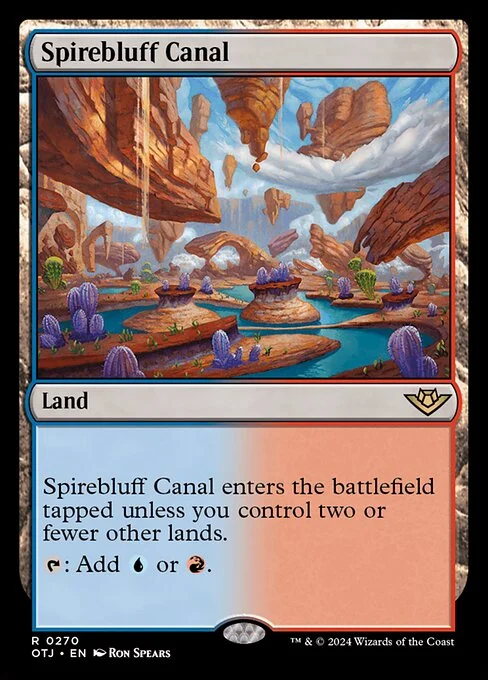 Spirebluff Canal, carta Magic di tipo Land illustrata da Ron Spears