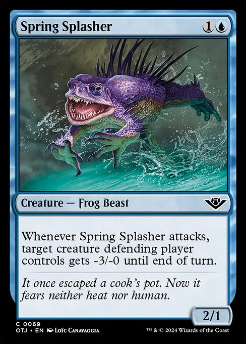 Spring Splasher, carta Magic di tipo Creature — Frog Beast illustrata da Loïc Canavaggia