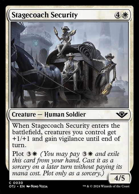 Stagecoach Security, carta Magic di tipo Creature — Human Soldier illustrata da Nino Vecia