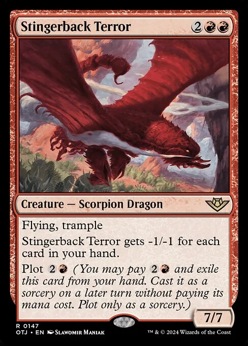 Stingerback Terror, carta Magic di tipo Creature — Scorpion Dragon illustrata da Slawomir Maniak