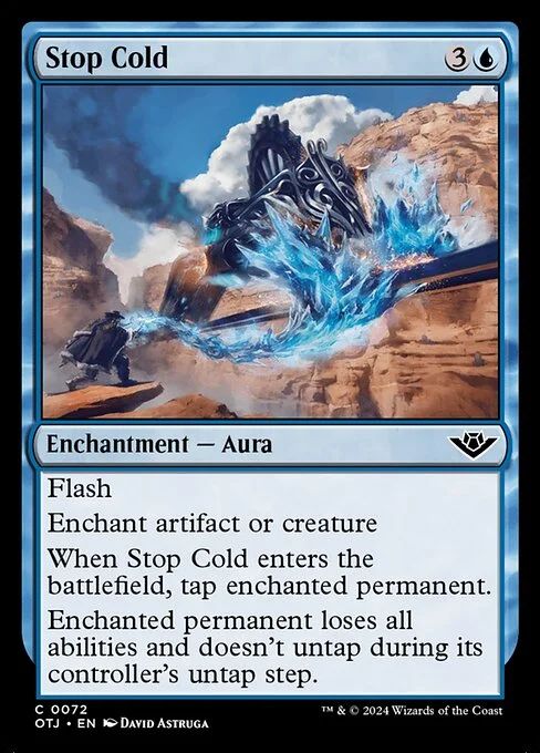 Stop Cold, carta Magic di tipo Enchantment — Aura illustrata da David Astruga