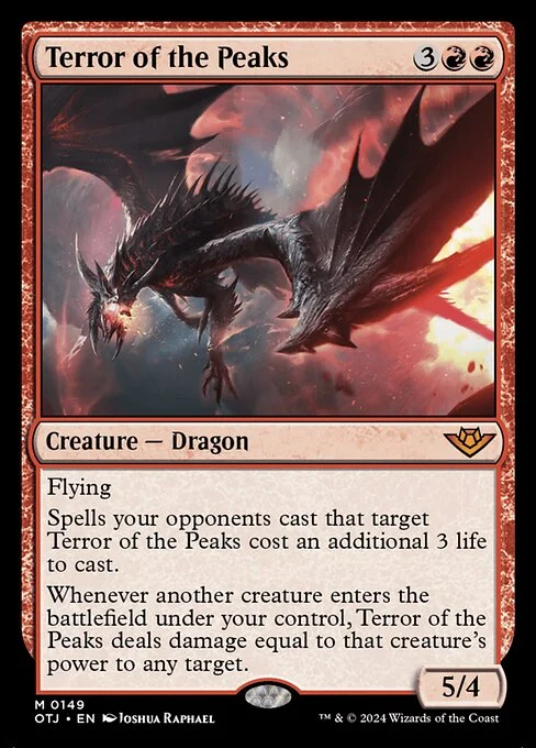 Terror of the Peaks, carta Magic di tipo Creature — Dragon illustrata da Joshua Raphael