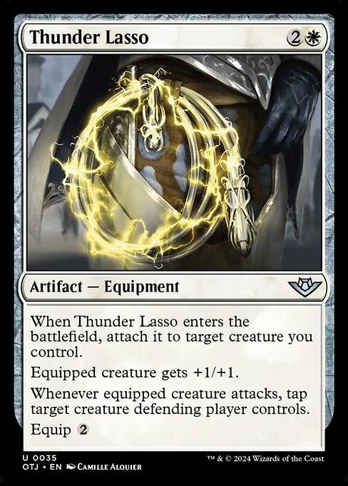 Thunder Lasso, carta Magic di tipo Artifact — Equipment illustrata da Camille Alquier