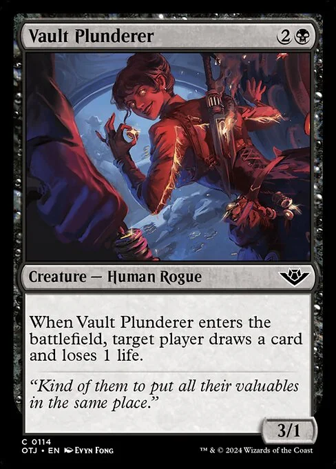 Vault Plunderer, carta Magic di tipo Creature — Human Rogue illustrata da Evyn Fong