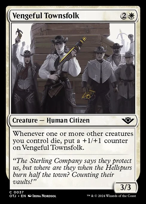 Vengeful Townsfolk, carta Magic di tipo Creature — Human Citizen illustrata da Irina Nordsol