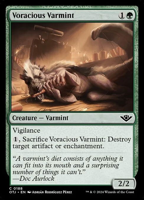 Voracious Varmint, carta Magic di tipo Creature — Varmint illustrata da Adrián Rodríguez Pérez