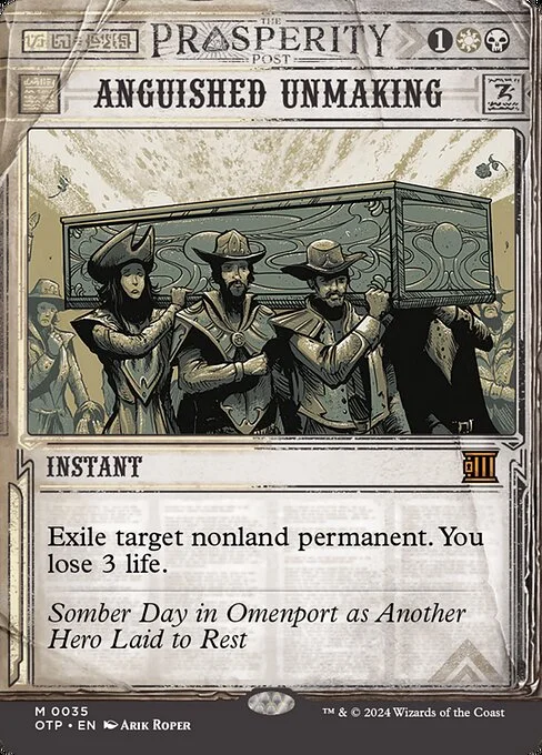 Anguished Unmaking, carta Magic di tipo Instant illustrata da Arik Roper