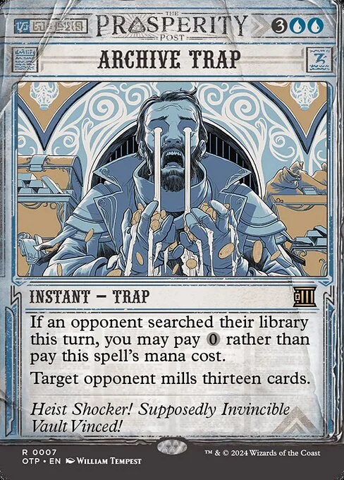 Archive Trap, carta Magic di tipo Instant — Trap illustrata da William Tempest