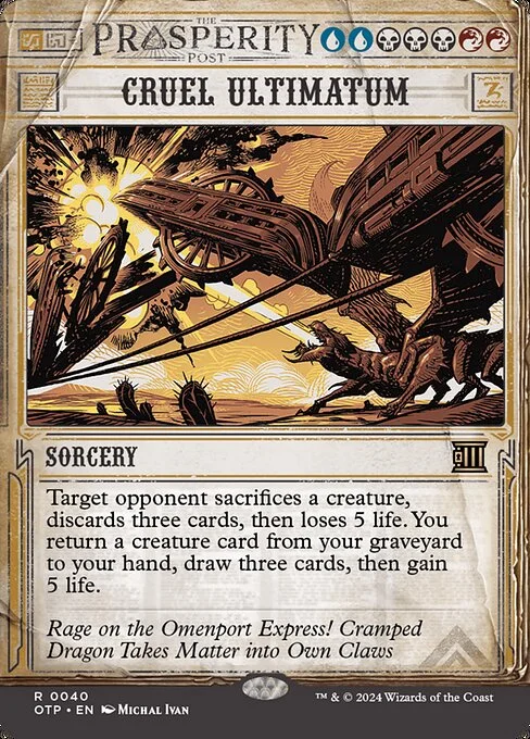 Cruel Ultimatum, carta Magic di tipo Sorcery illustrata da Michal Ivan