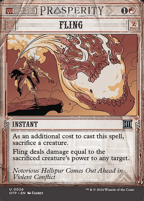 Fling, carta Magic di tipo Instant illustrata da Florey