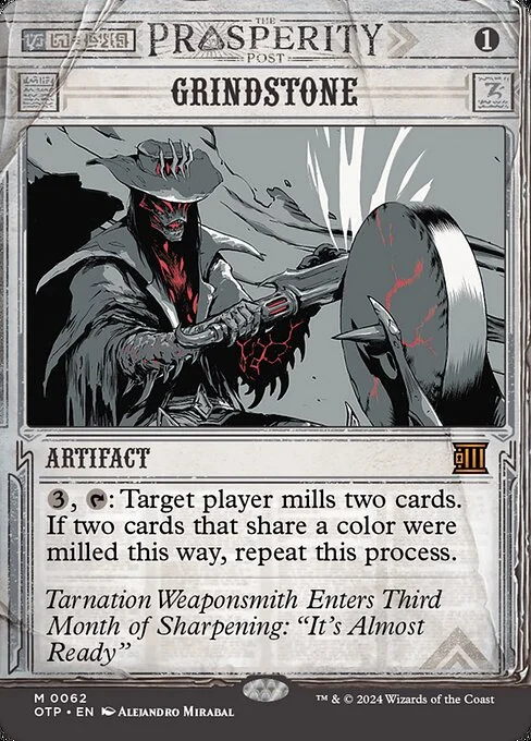 Grindstone, carta Magic di tipo Artifact illustrata da Alejandro Mirabal