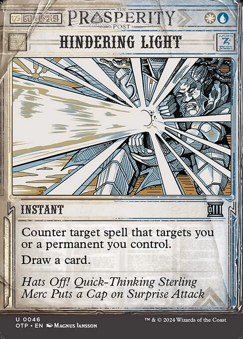 Hindering Light, carta Magic di tipo Instant illustrata da Magnus Jansson