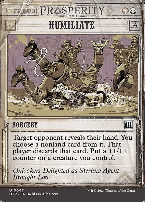 Humiliate, carta Magic di tipo Sorcery illustrata da Mark A. Nelson