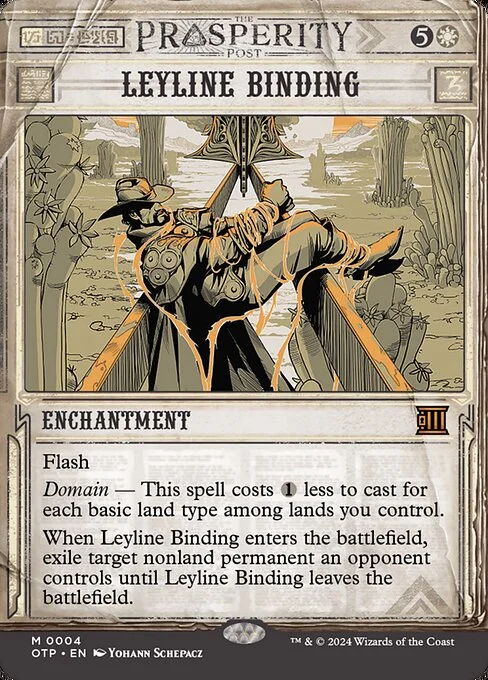Leyline Binding, carta Magic di tipo Enchantment illustrata da Yohann Schepacz