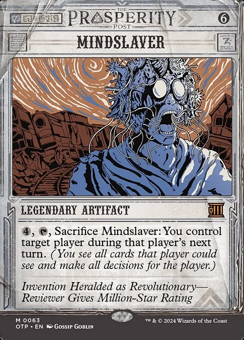 Mindslaver, carta Magic di tipo Legendary Artifact illustrata da Gossip Goblin