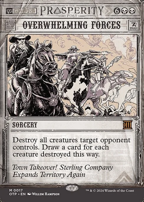 Overwhelming Forces, carta Magic di tipo Sorcery illustrata da Willem Hampson