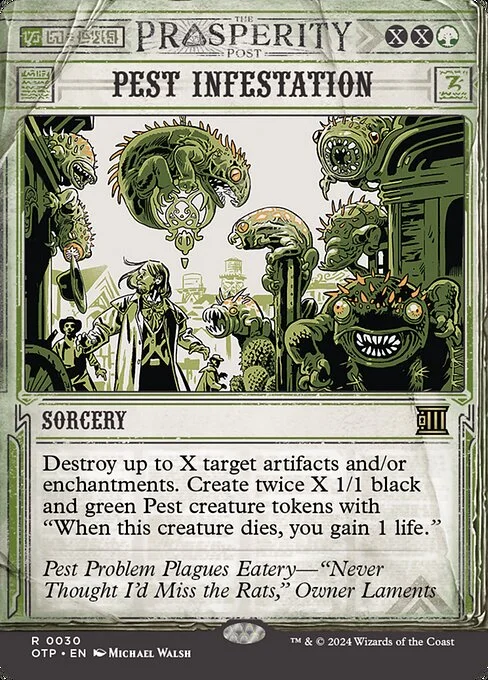 Pest Infestation, carta Magic di tipo Sorcery illustrata da Michael Walsh