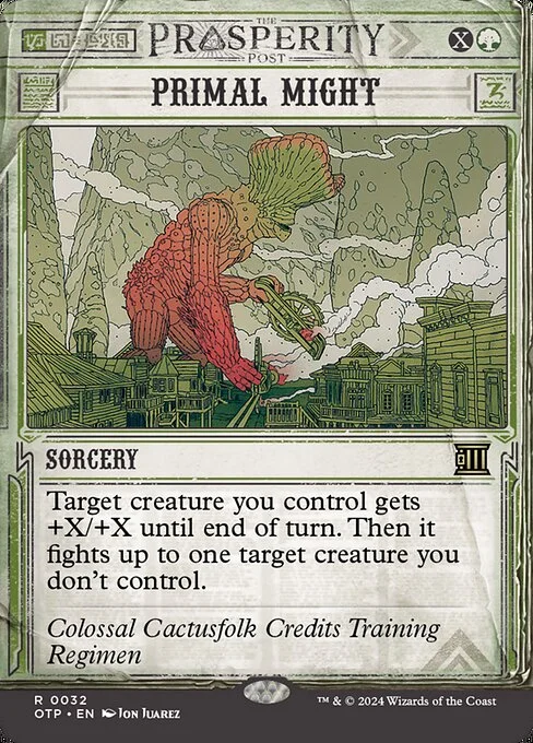 Primal Might, carta Magic di tipo Sorcery illustrata da Jon Juarez
