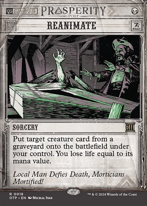 Reanimate, carta Magic di tipo Sorcery illustrata da Michal Ivan