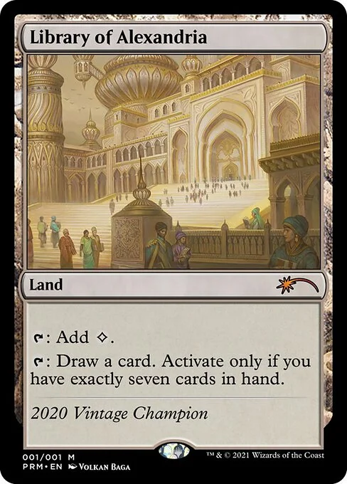 Library of Alexandria, carta Magic di tipo Land illustrata da Volkan Baǵa