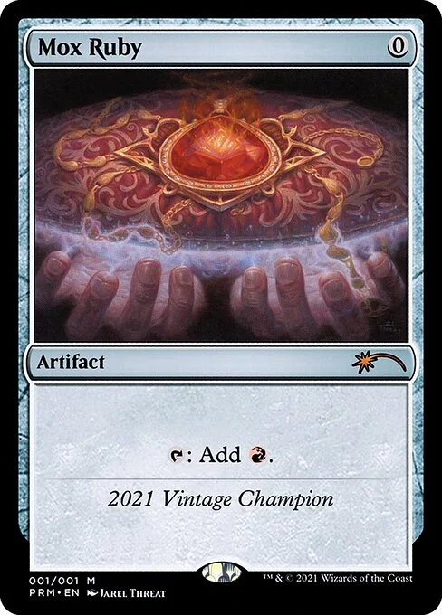 Mox Ruby, carta Magic di tipo Artifact illustrata da Jarel Threat